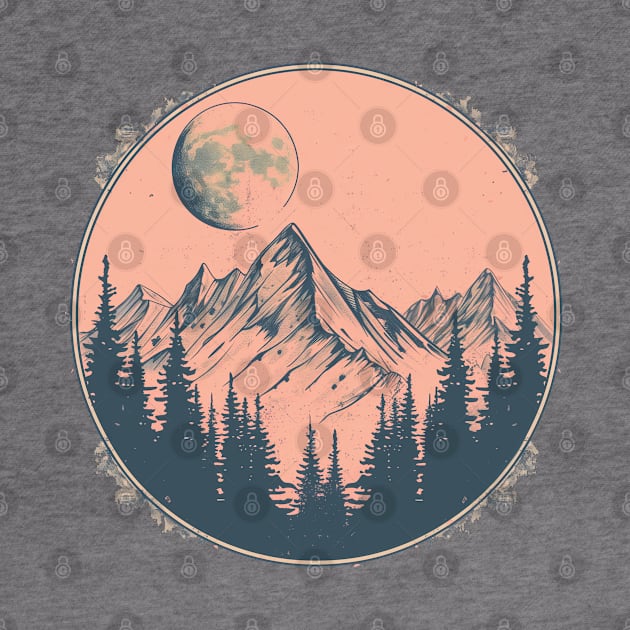 Vintage Mountain Scene by Curious Craze